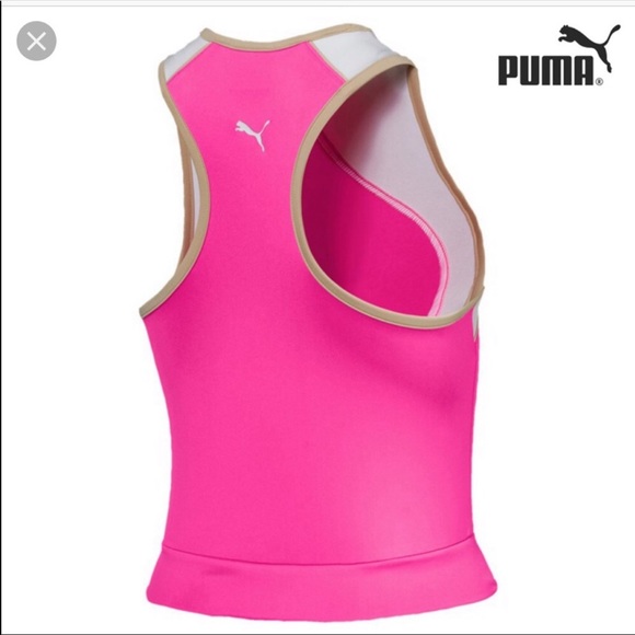 Puma crop top workout gym Sz XL pink - Picture 2 of 4